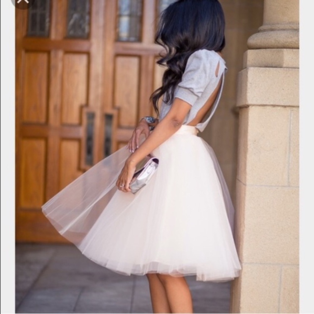 Space 46 Boutique Cream Tulle Skirt